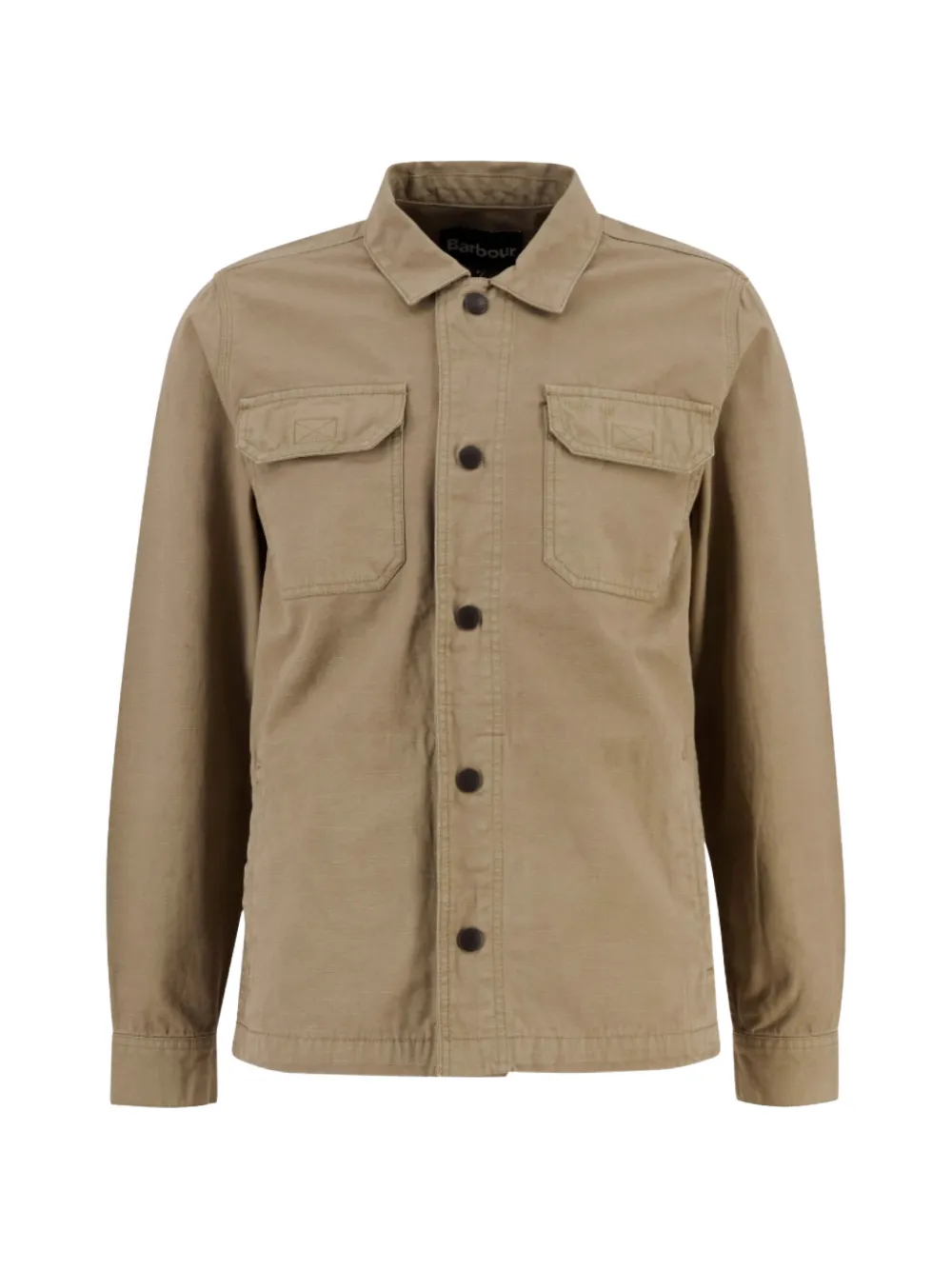Barbour ripstop-texture logo-embroidered shirt - Toni neutri