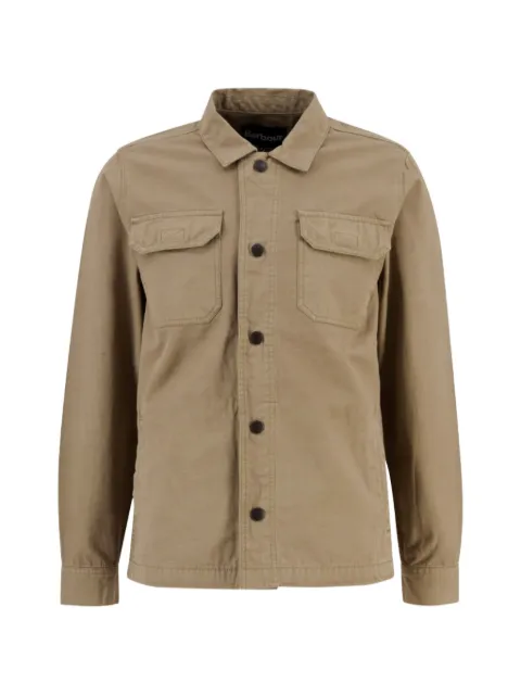 Barbour ripstop-texture logo-embroidered shirt