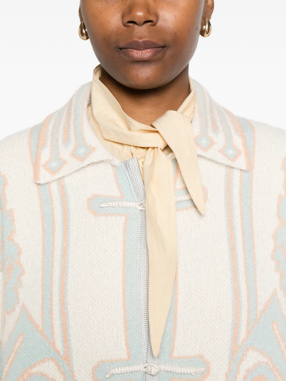 Forte Vest met bloemenprint Beige