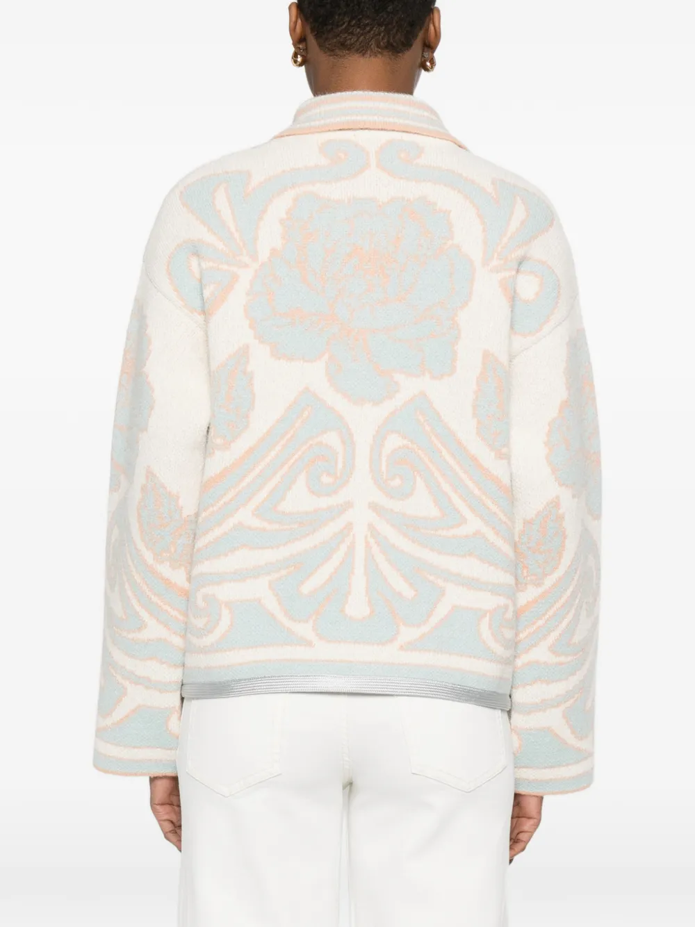 Forte Vest met bloemenprint Beige