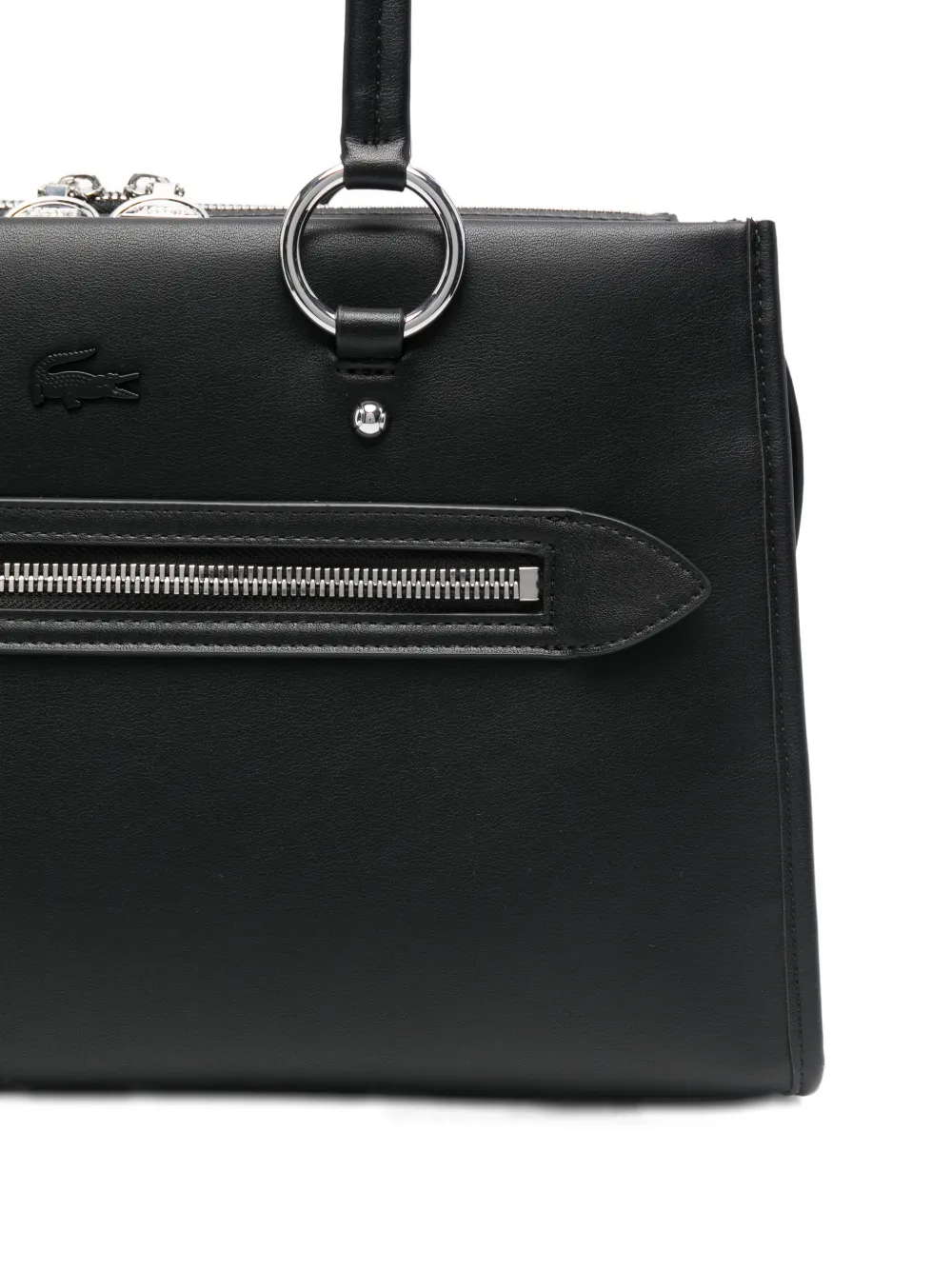 Lacoste Medium schoudertas met ring-detail Zwart