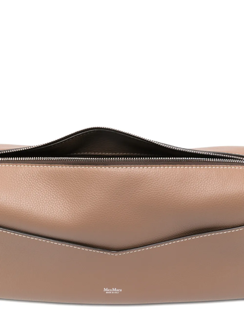 Max Mara Maskipper kleine leren schoudertas Bruin