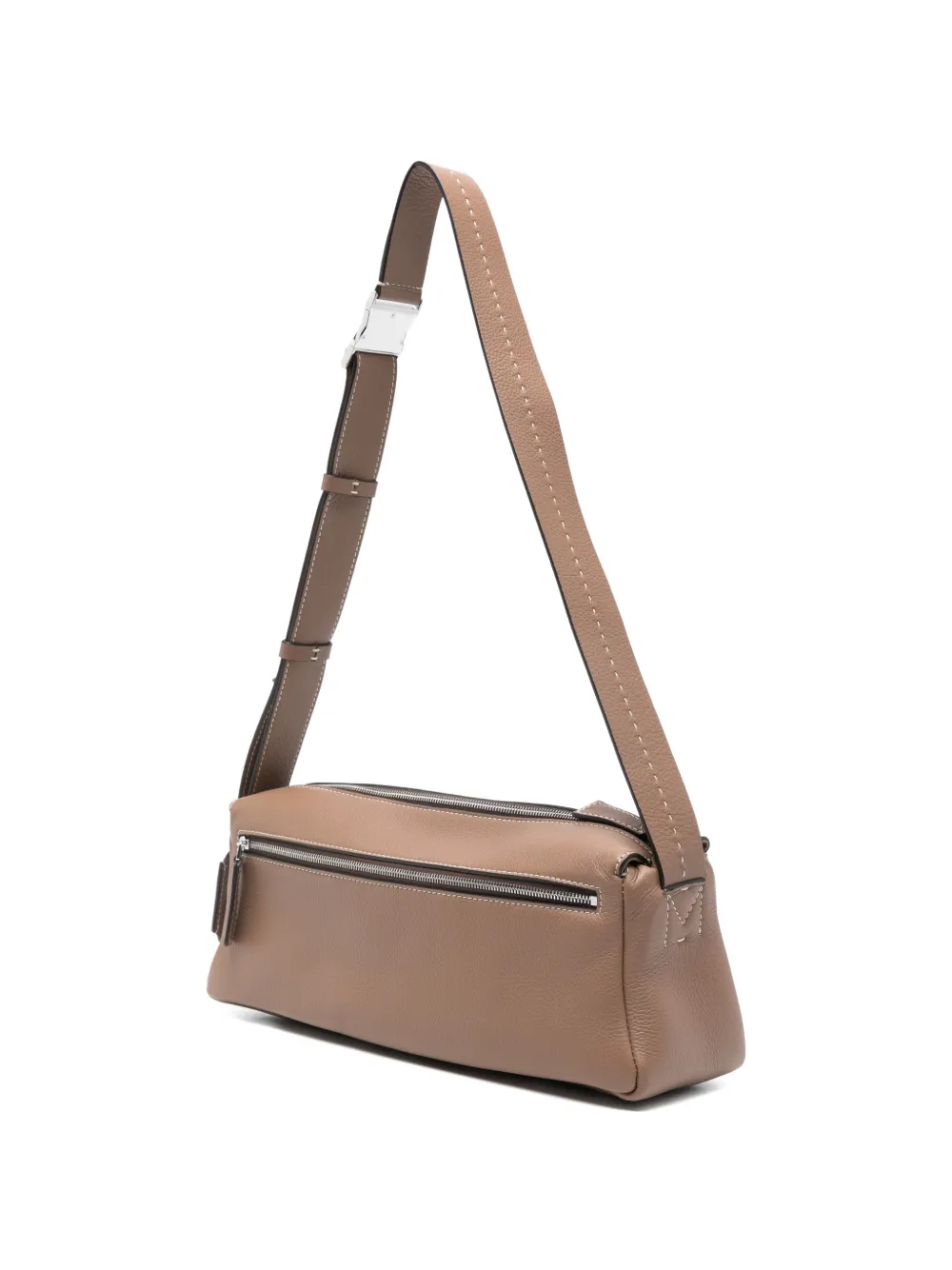 Max Mara Maskipper kleine leren schoudertas Bruin