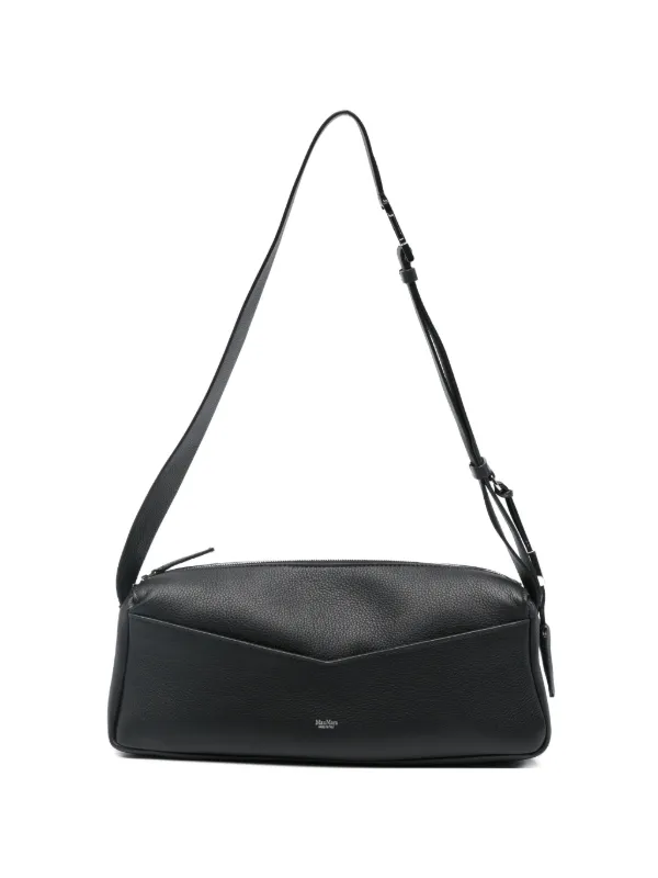 Max Mara Small Mxaskipper Leather Shoulder Bag in Black