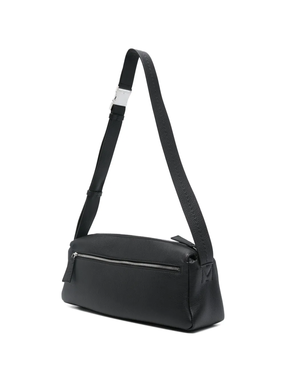 Max Mara Skippers Textured-leather Shoulder Bag In Black