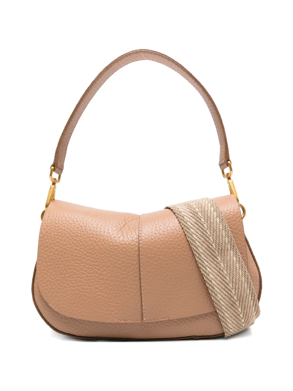 GIANNI CHIARINI Helena Round leather shoulder bag - Toni neutri