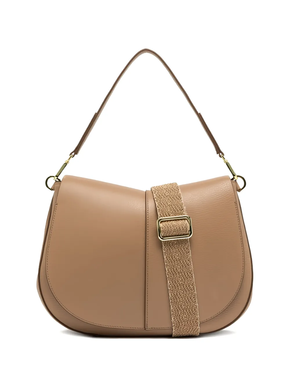 GIANNI CHIARINI Helena Round flap shoulder bag - Toni neutri