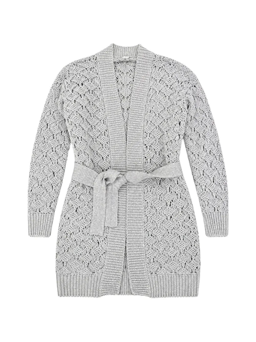 Eleventy belted open-knit cardigan - Grigio