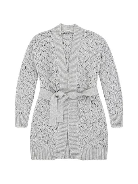 Eleventy belted open-knit cardigan