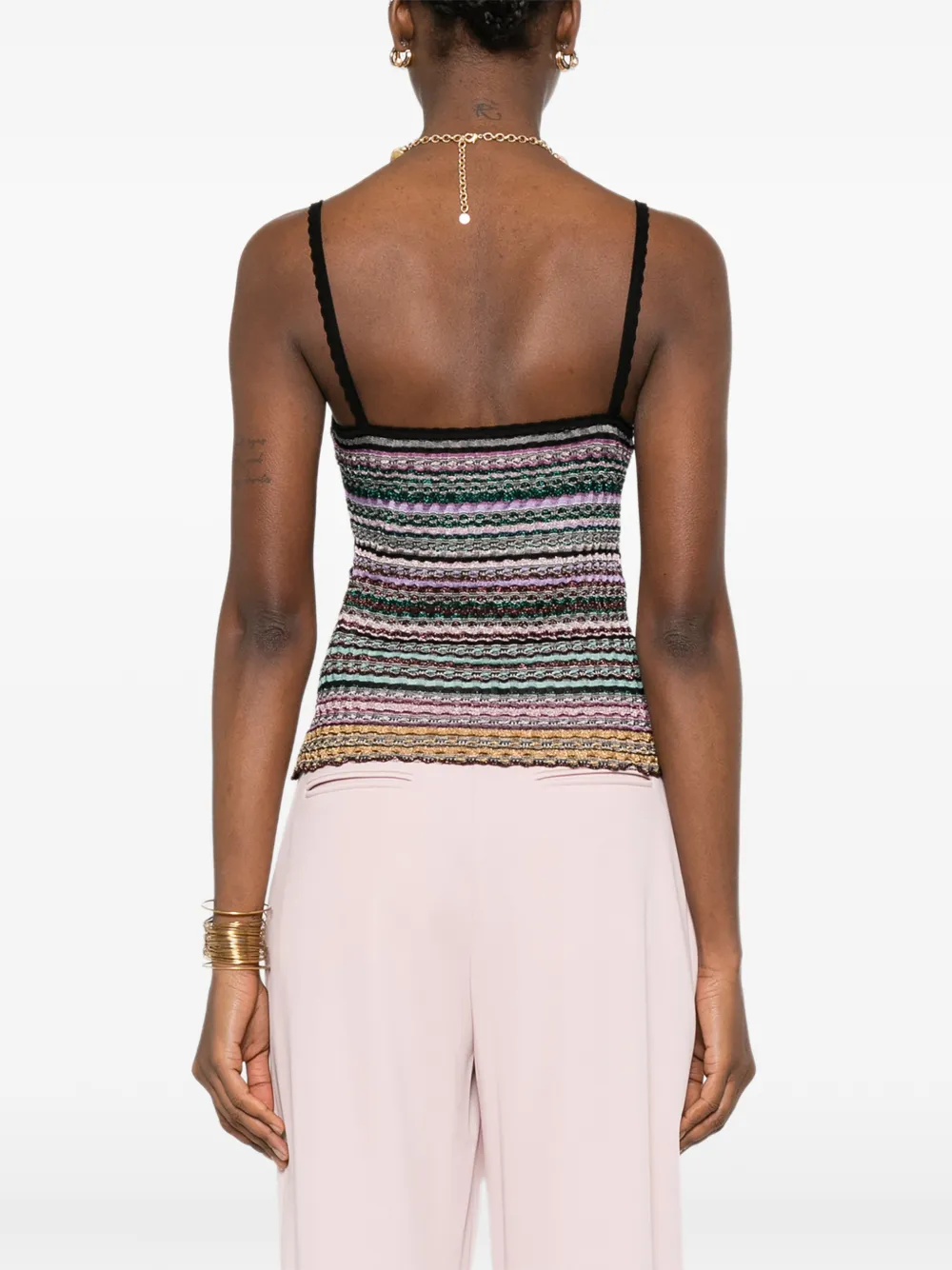 striped wrap tank top
