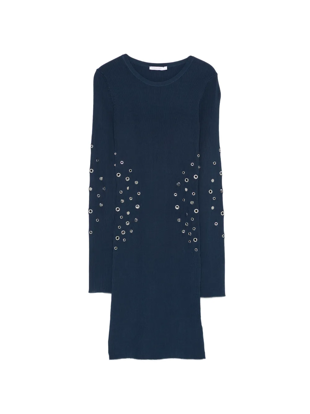 Patrizia Pepe eyelet-embellishment ribbed mini dress - Blu