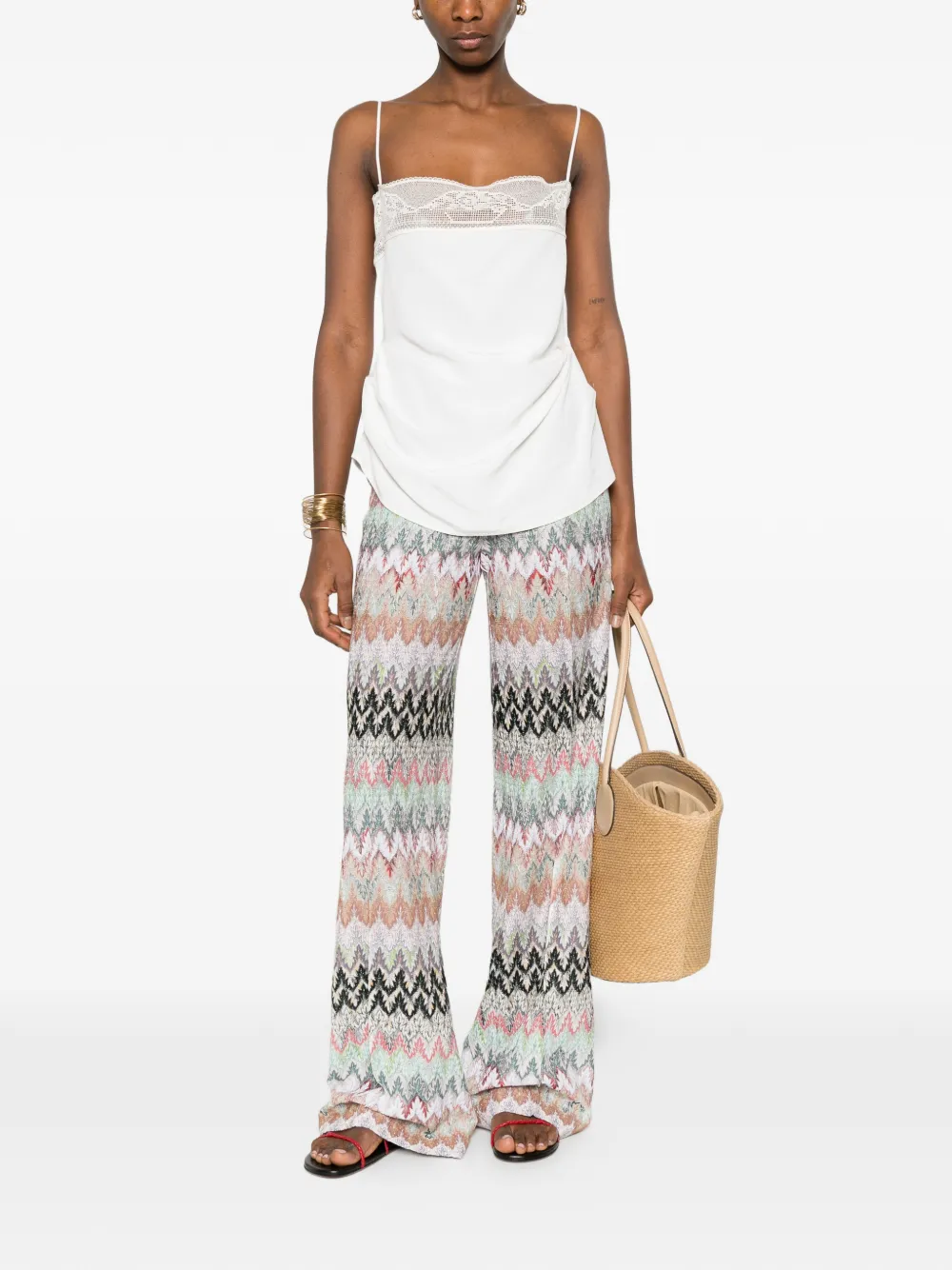 Missoni Broek met zigzagpatroon Beige