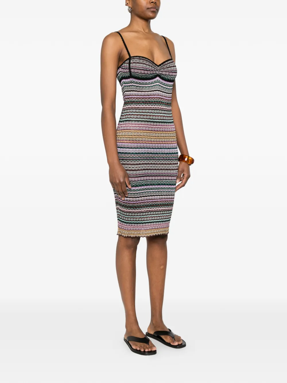 Missoni Jurk met gestreepte afwerking Geel