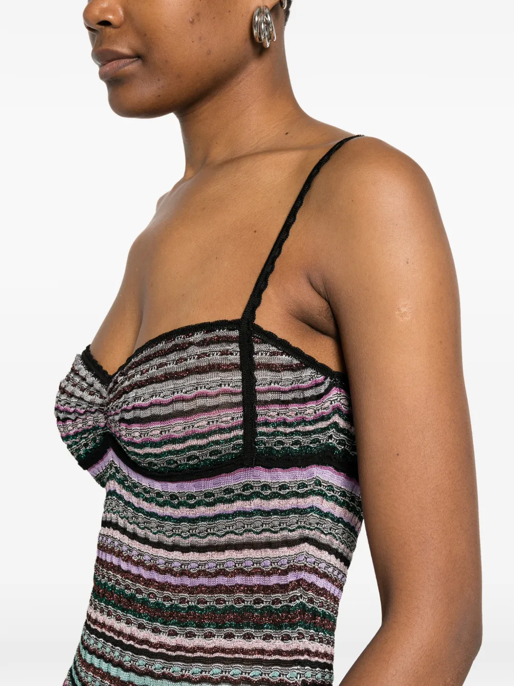 Missoni Jurk met gestreepte afwerking Geel