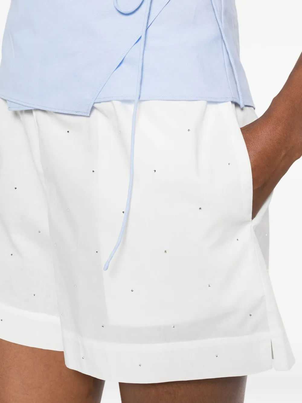 MC2 Saint Barth Meave shorts verfraaid met kristallen Wit