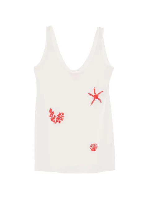 MC2 Saint Barth Raya bead-embellished semi-sheer mini dress