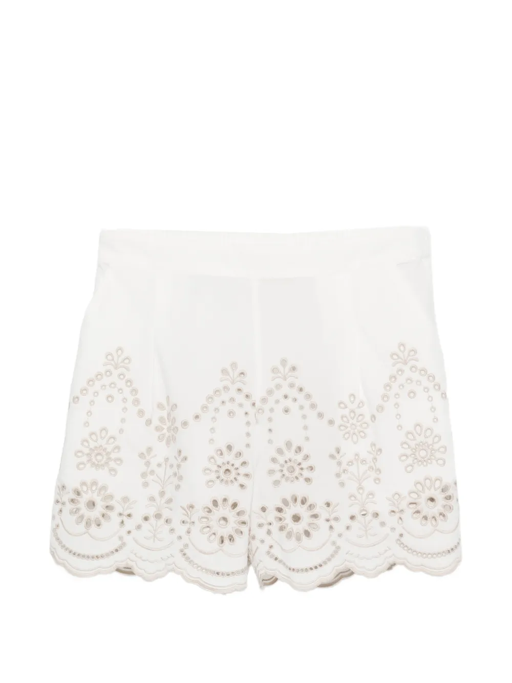 MC2 Saint Barth Amani broderie anglaise shorts met gewelfde afwerking Wit