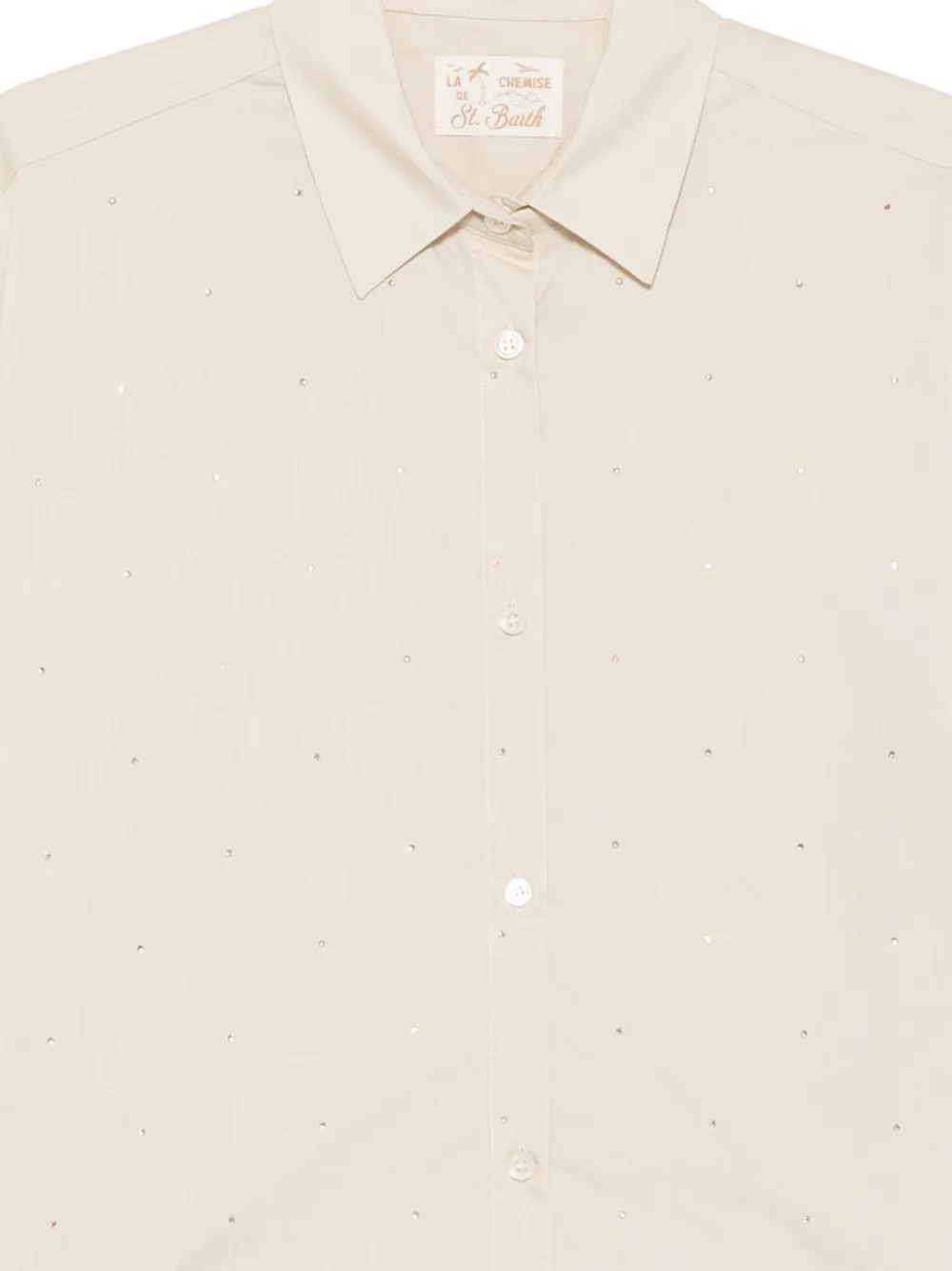MC2 Saint Barth Meredith blouse verfraaid met stras Beige