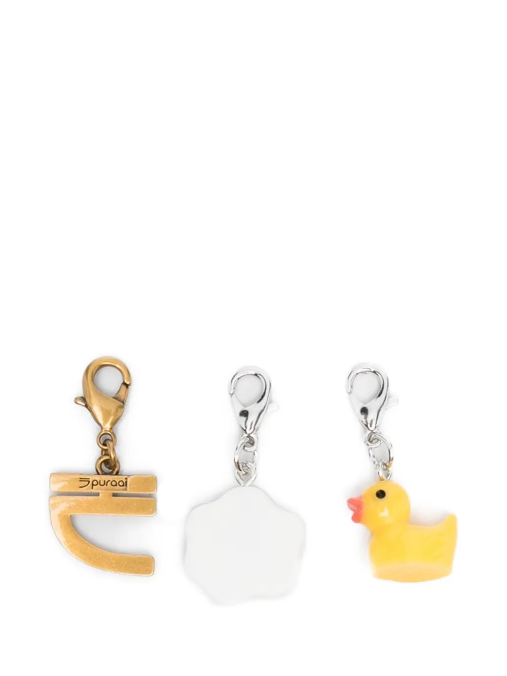 Puraai Schoenaccessoires set met logobedel Goud