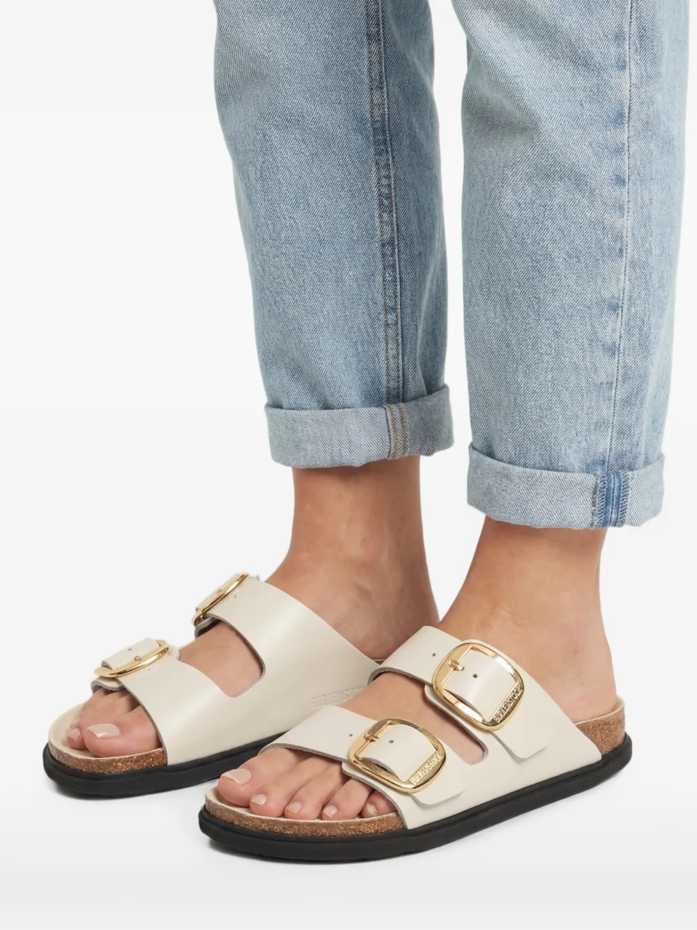 Birkenstock Arizona Droplet sandalen met gesp Beige