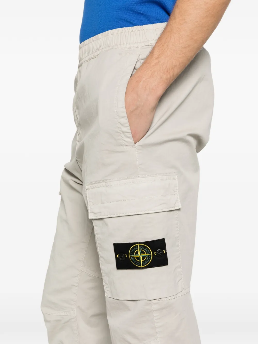 Stone Island Cargo broek met logopatch Beige