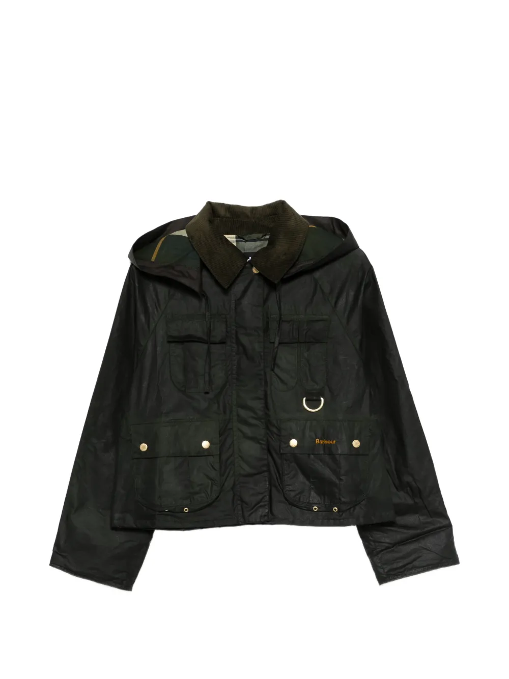Barbour Liza Wax zip-up hooded jacket - Verde
