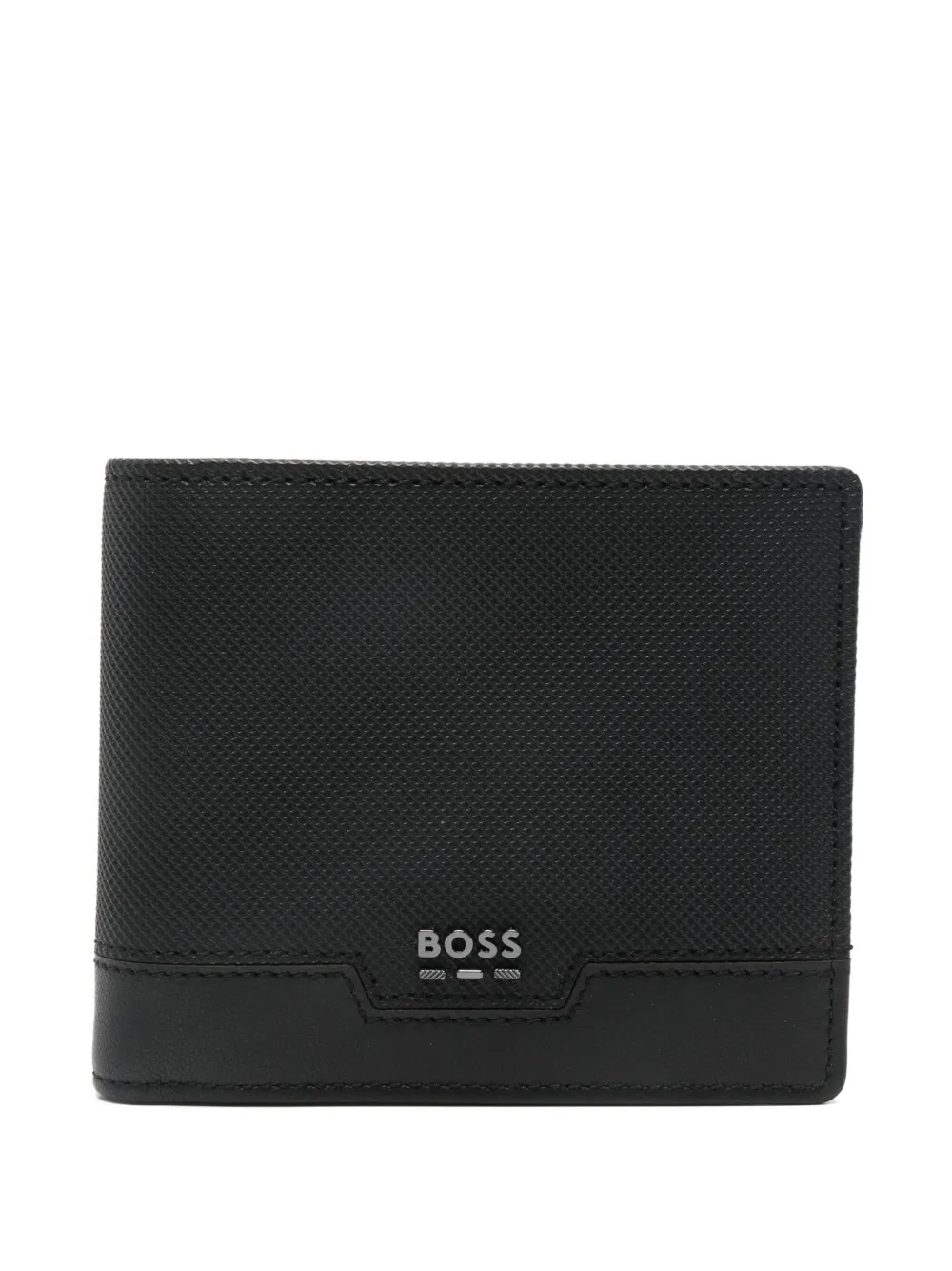 BOSS Portafoglio con placca logo - Nero