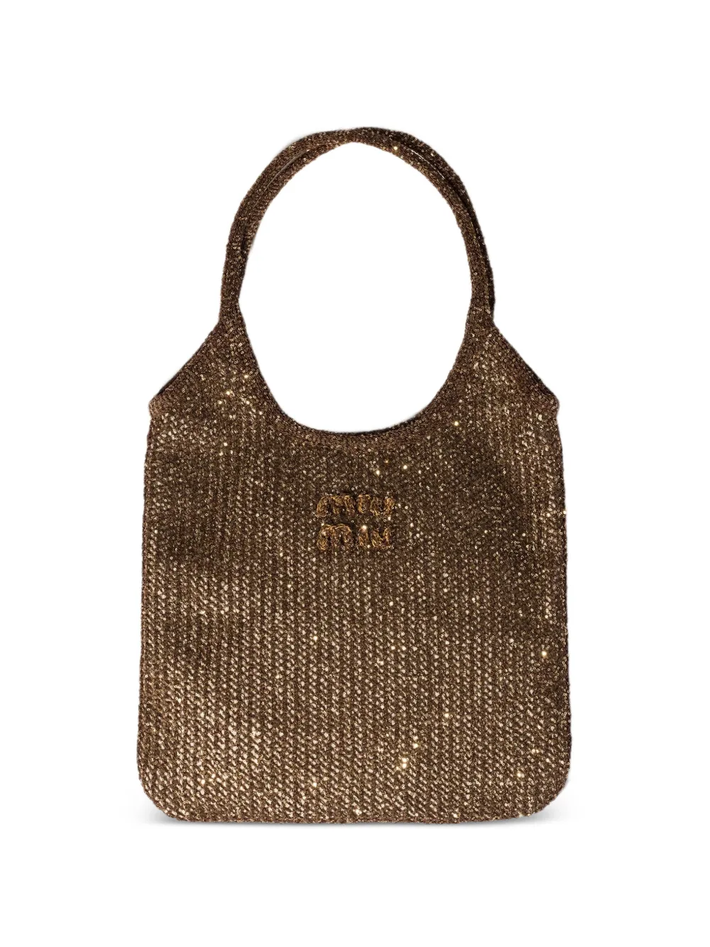 Miu Miu Borsa Ivy con paillettes - Marrone