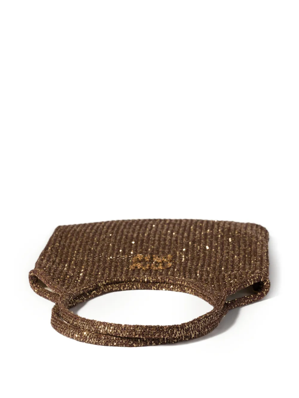 Miu Ivy tas met mesh en pailletten Bruin