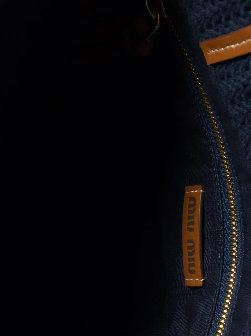 Miu Geweven shopper met raffia-effect Blauw