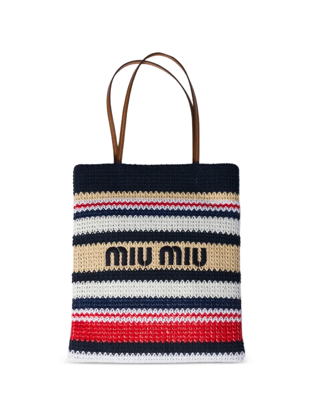 Miu Miu Borsa tote effetto rafia - Blu