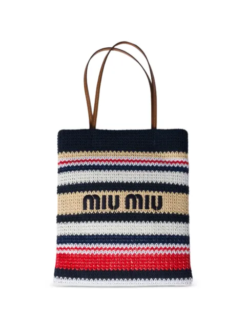 Miu Miu sac cabas à effet raphia tressé