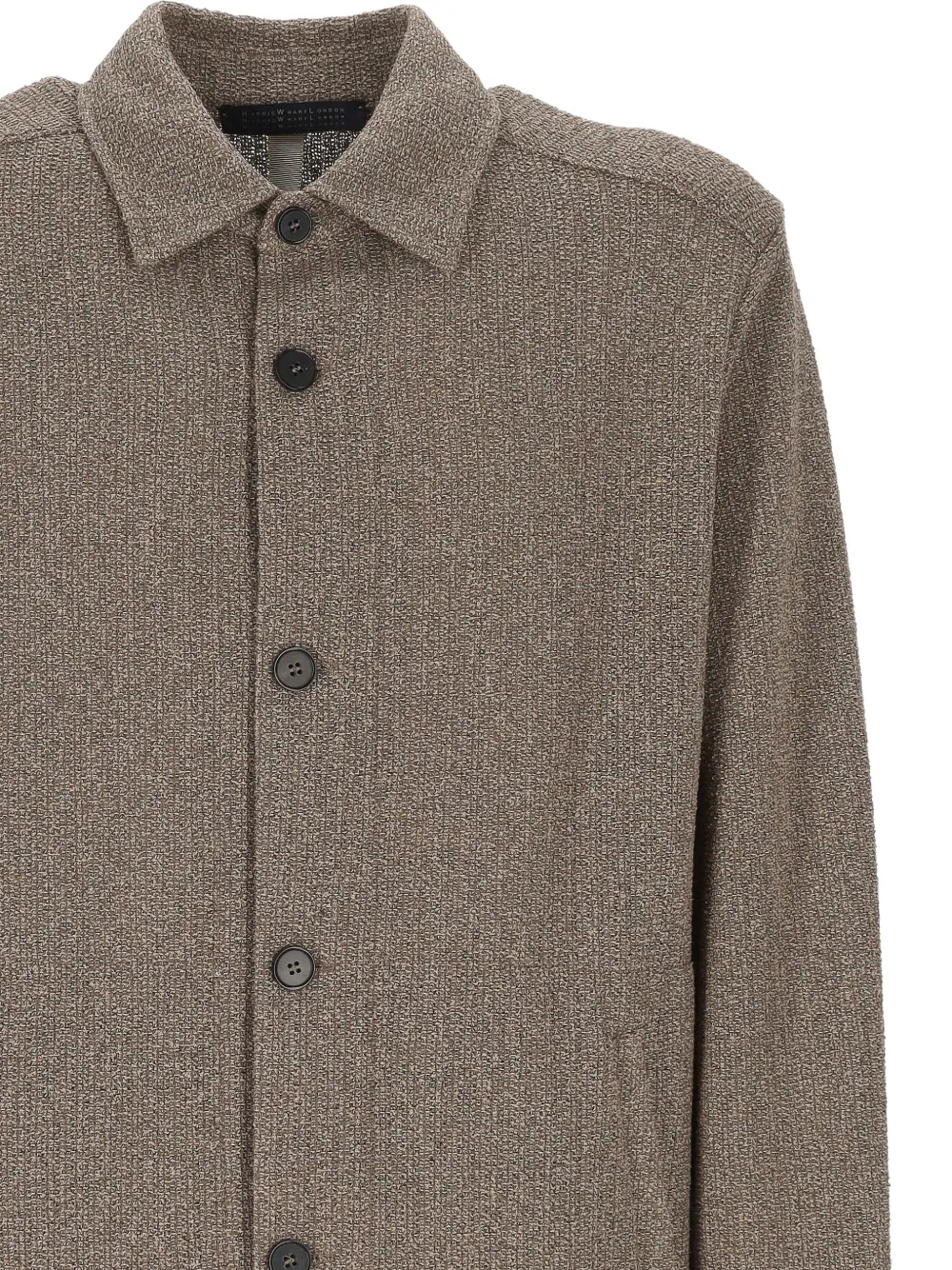  Harris Wharf London Buttoned Overshirt - Brown 
