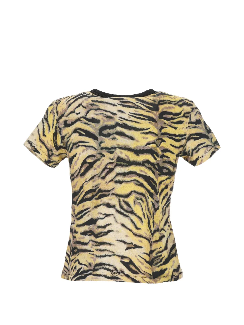 Kenzo T-shirt met tijgerprint en onde hals Geel