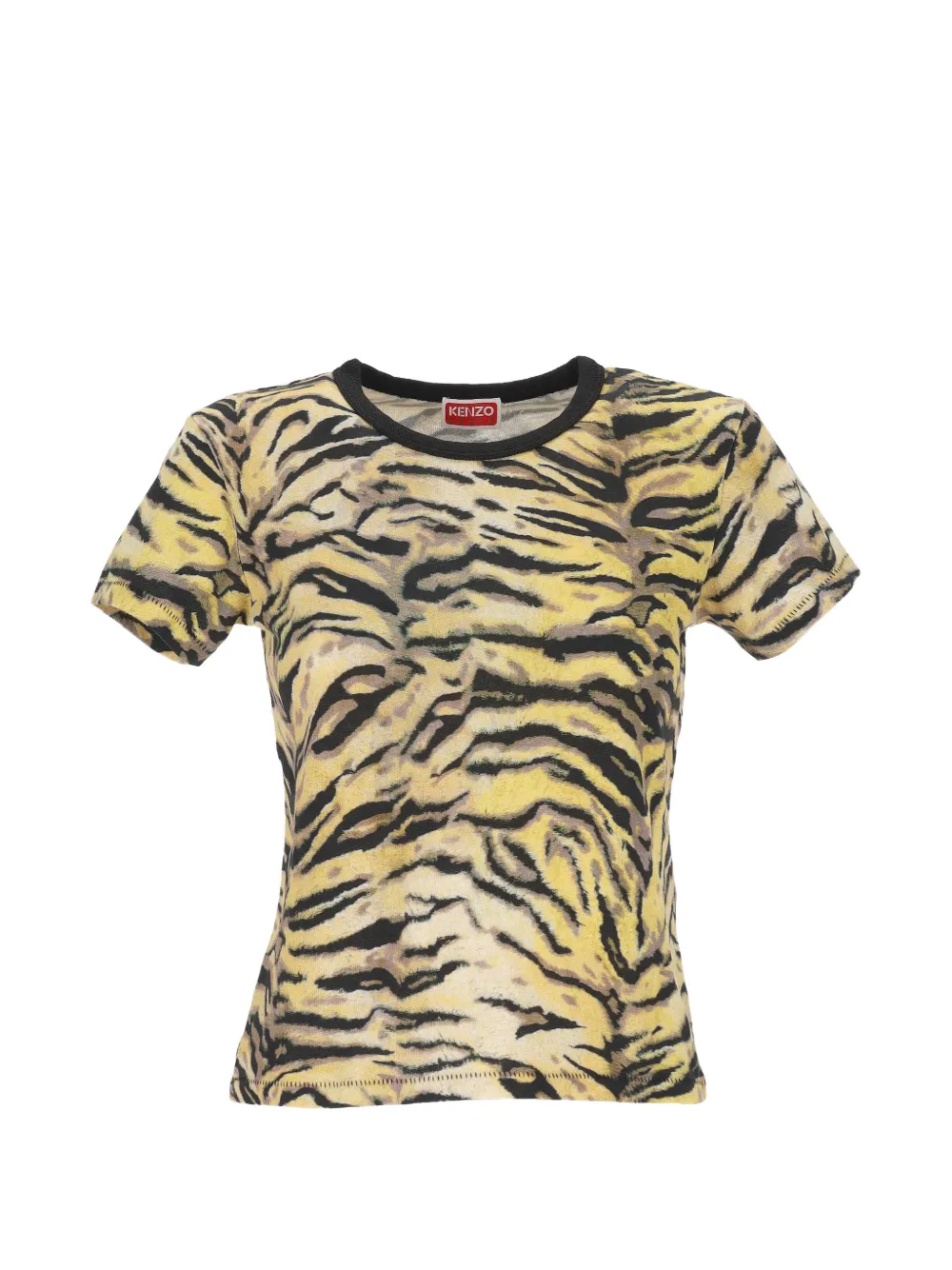 Kenzo T-shirt girocollo con stampa Tiger - Giallo