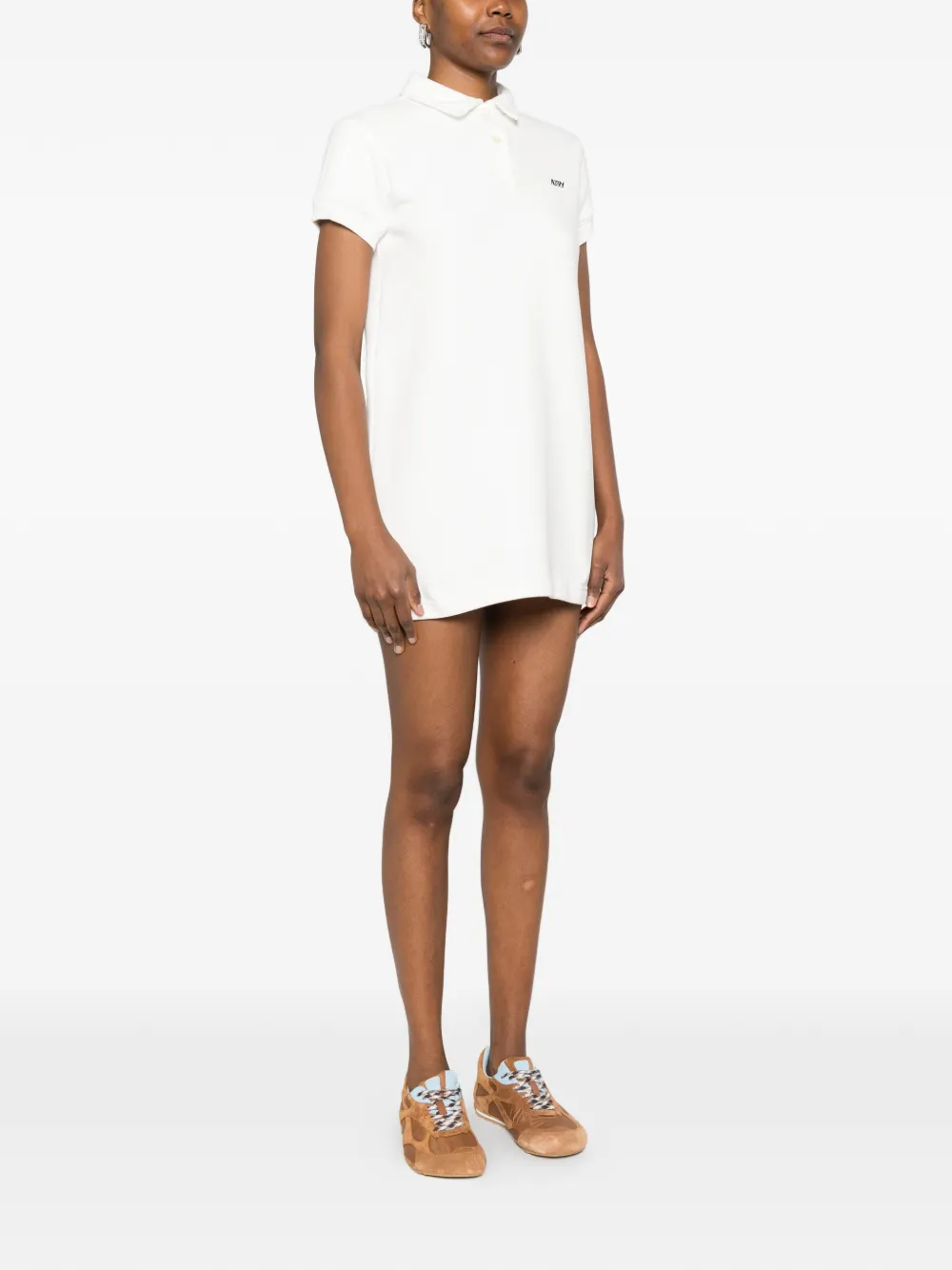  Autry Polo-collar Mini Dress - White 
