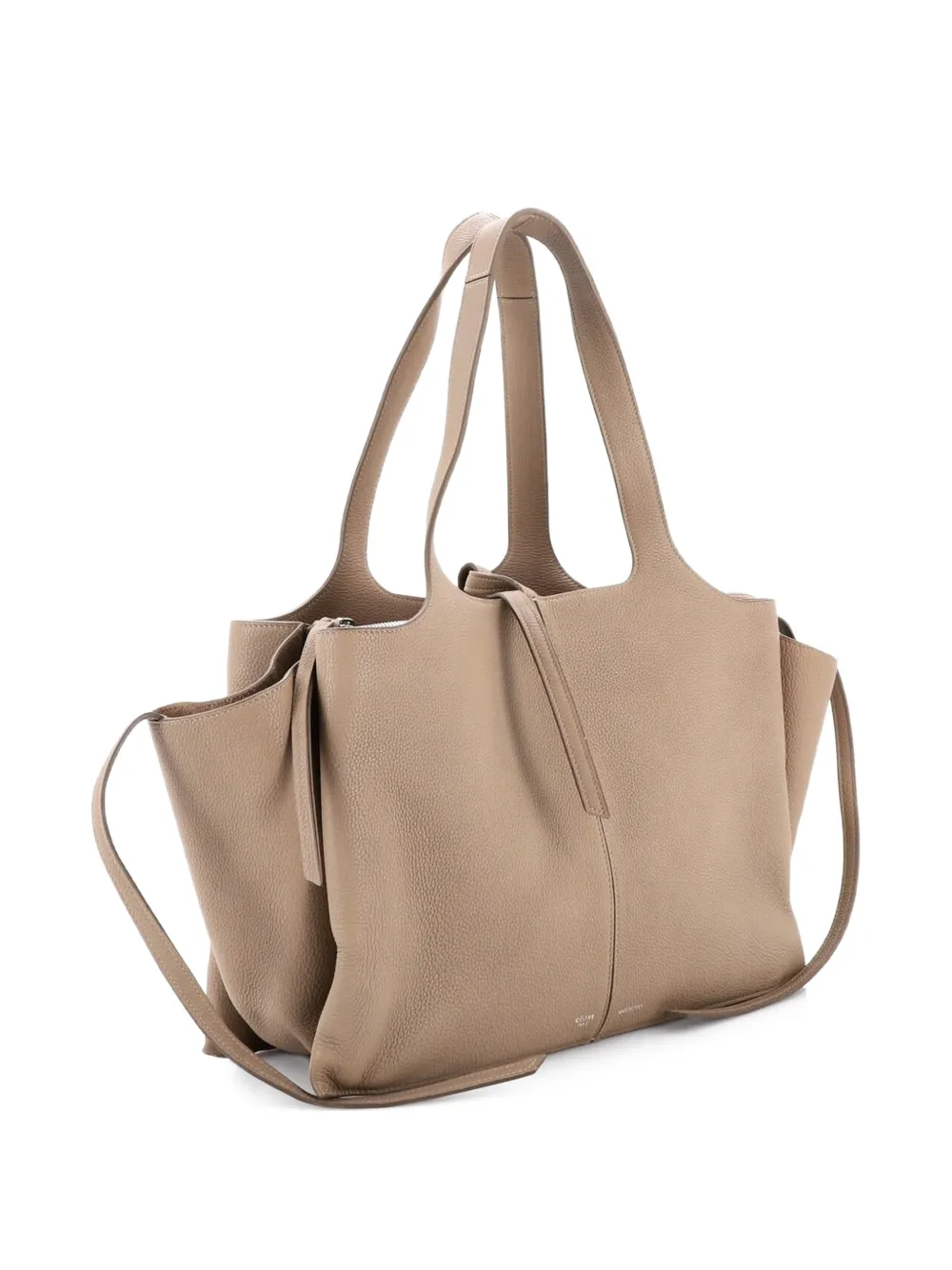 Tri-Fold Grained Calfskin Medium Shoulder Bag
