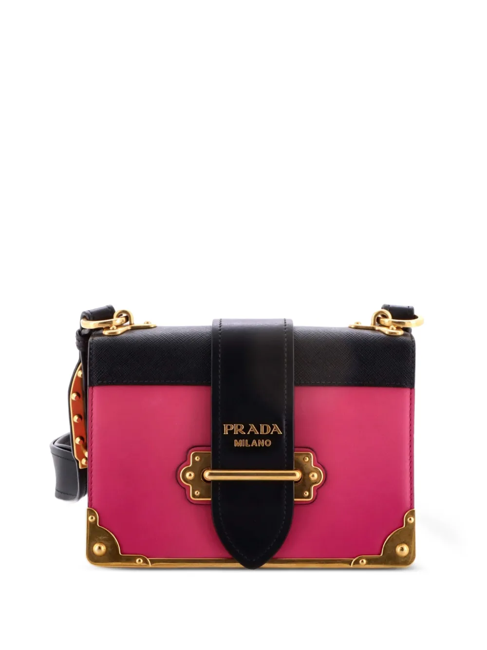 Prada Pre-Owned Cahier Leather and Saffiano Leather Small crossbody bag - Multicolore