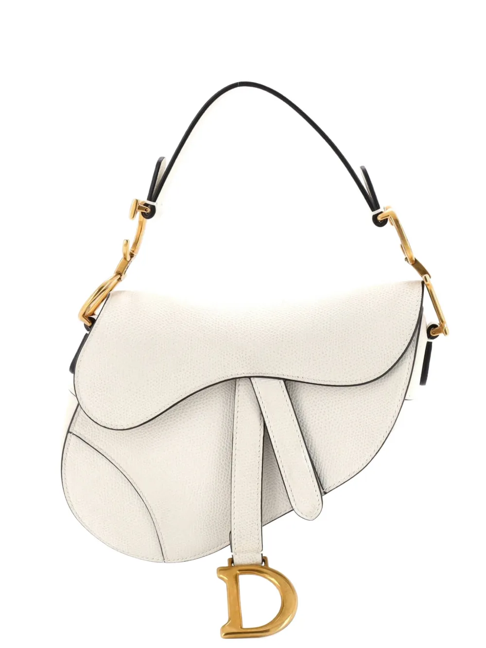 Christian Dior Pre-Owned Saddle Handbag Leather Mini shoulder bag - Bianco