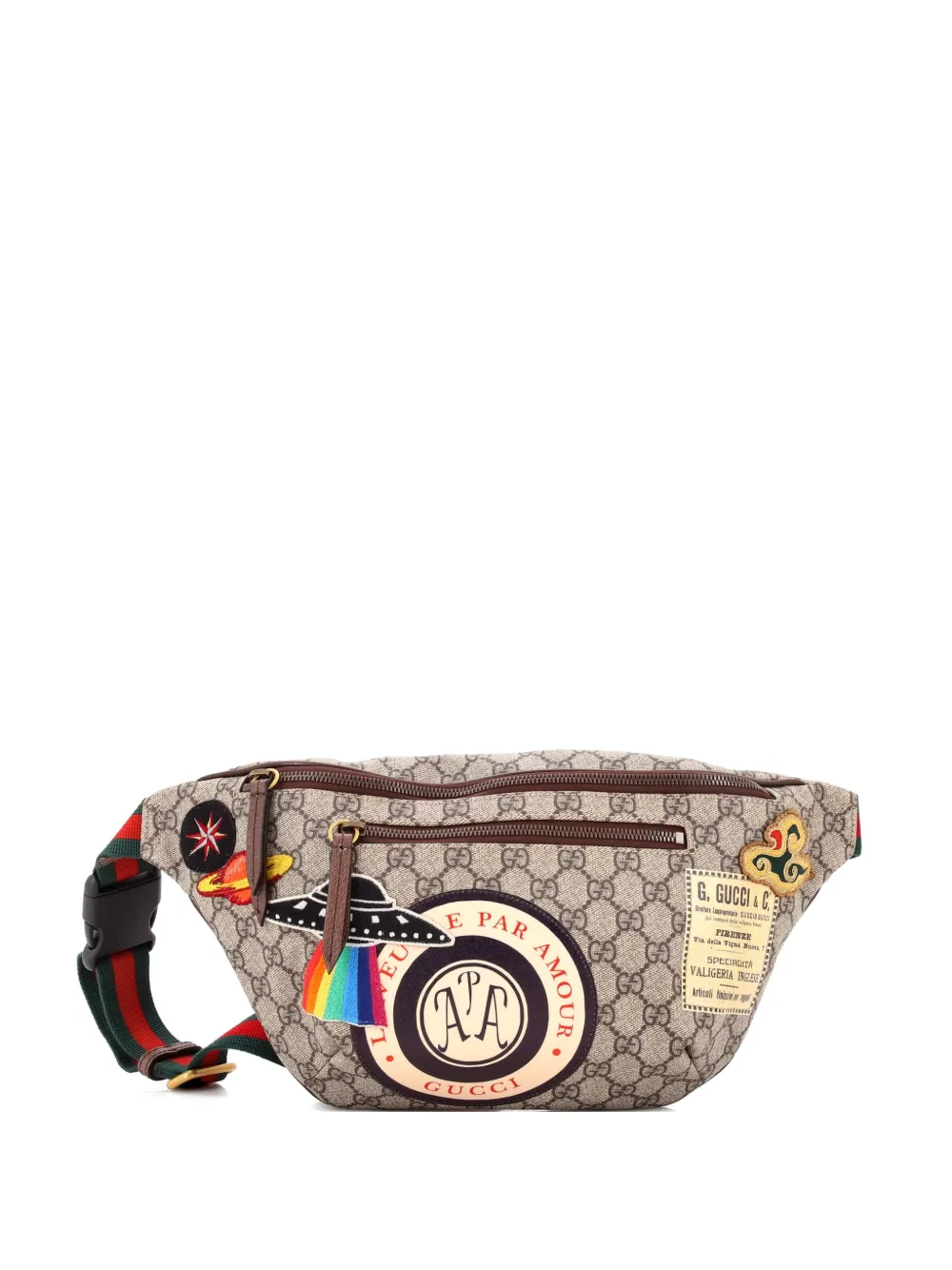 Gucci Pre-Owned Courrier Zip GG Coated Canvas with Applique belt bag - Marrone