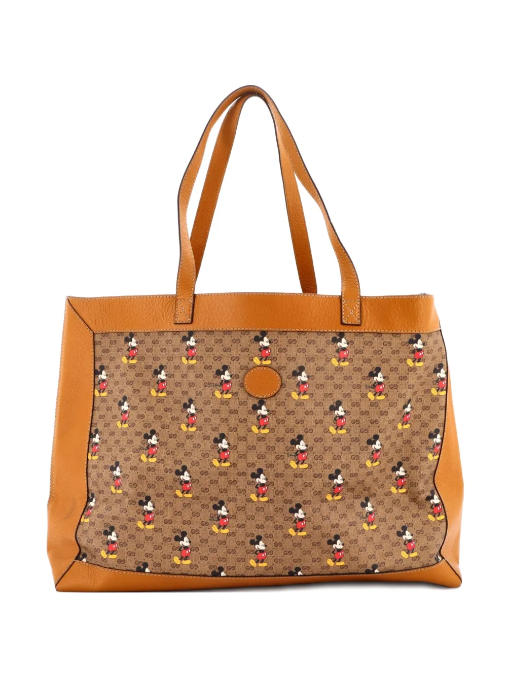 Gucci Pre-Owned Disney Mickey Mouse Soft Open Printed Mini GG Coated Canvas Medium tote bag - Marrone