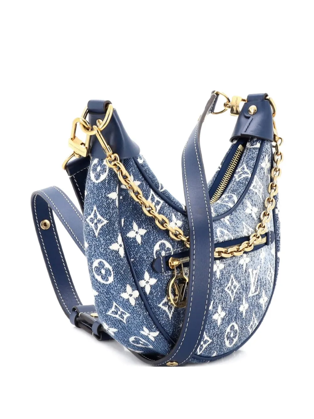 Loop Handbag Monogram Jacquard Denim Hobo Bag