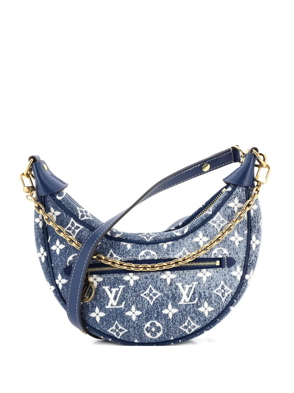 Louis Vuitton Pre-Owned Loop Handbag Monogram Jacquard Denim hobo bag - Blu
