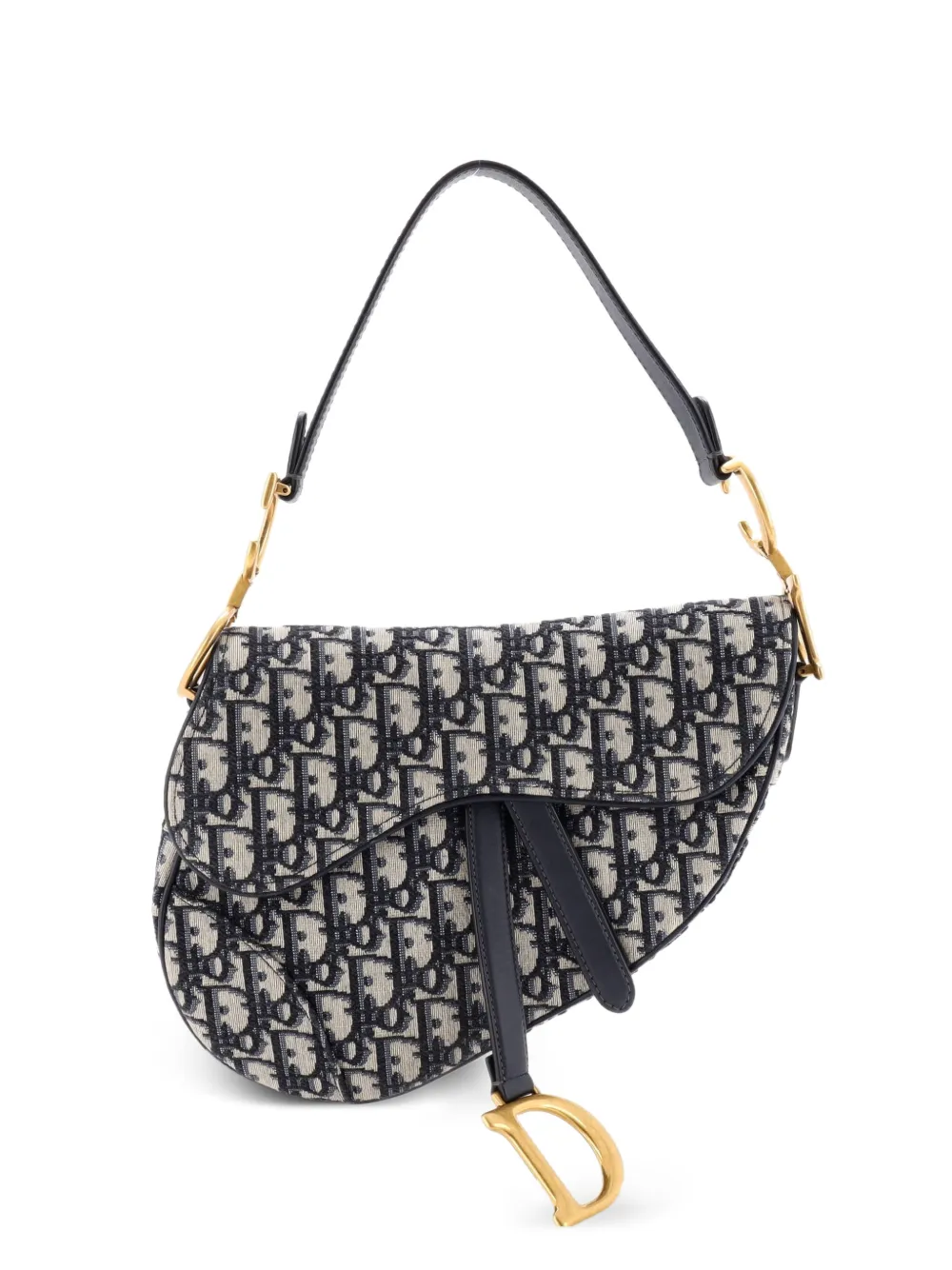 Christian Dior Pre-Owned Saddle Handbag Oblique Canvas Medium shoulder bag - Blu