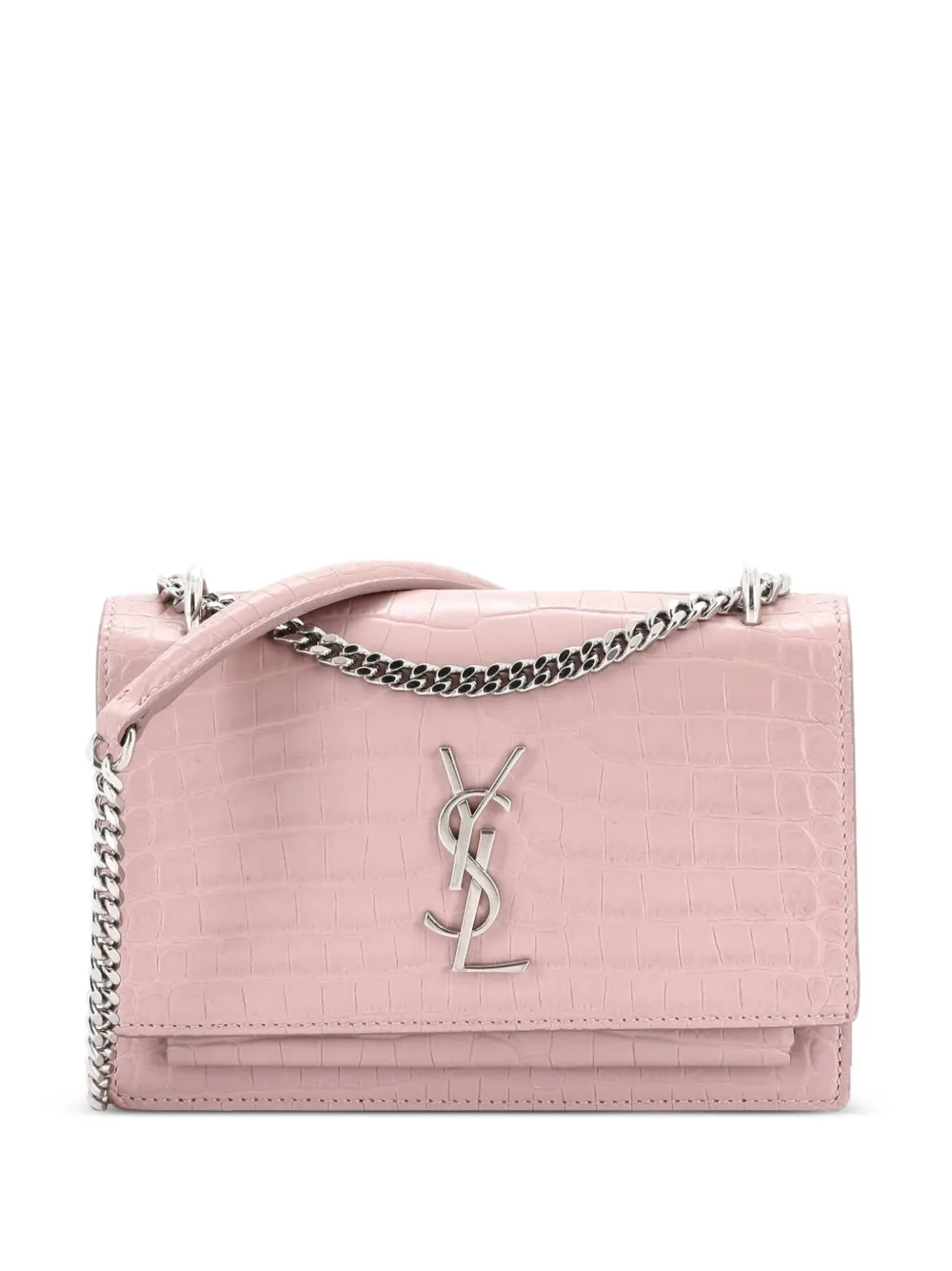 Saint Laurent Pre-Owned Sunset Chain Wallet Crocodile Embossed Leather crossbody bag - Toni neutri