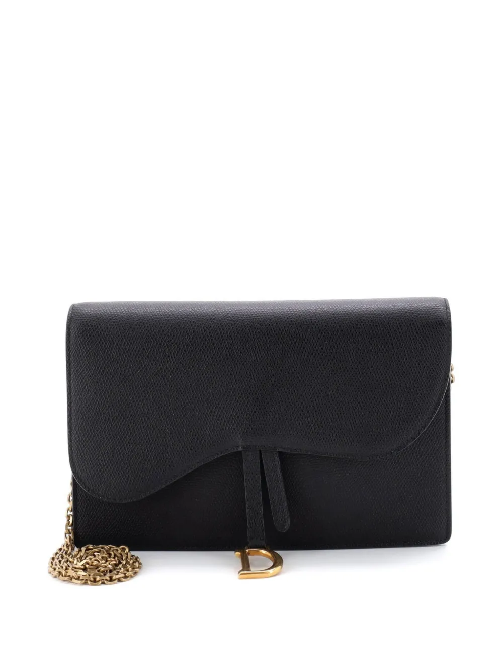 Christian Dior Pre-Owned Saddle Chain Leather clutch bag - Nero