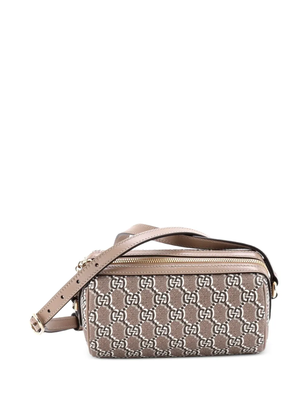 Gucci Pre-Owned Cylindrical GG Shadow Coated Canvas Mini shoulder bag - Marrone