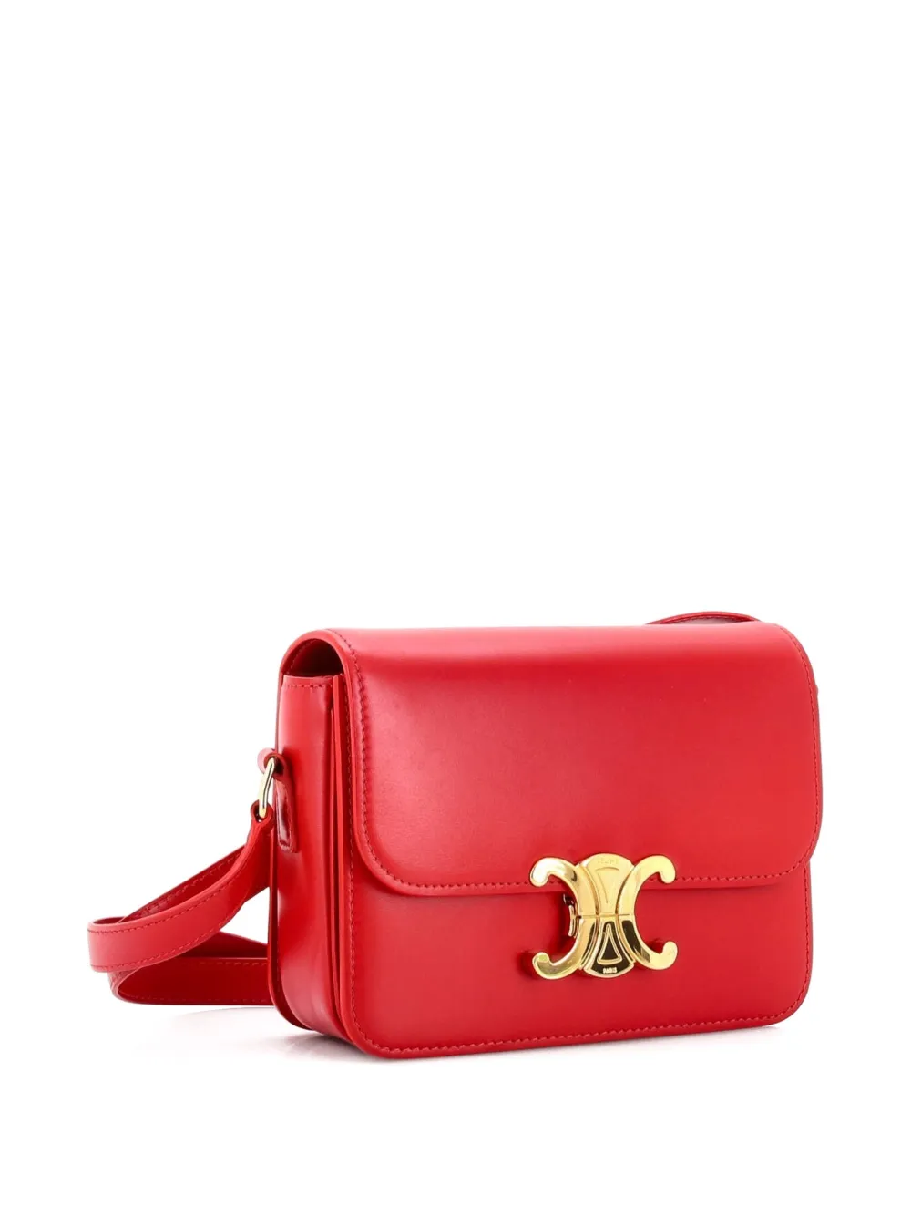  Celine Pre-owned Triomphe Shoulder Bag Smooth Calfskin Teen Crossbody Bag - Red 