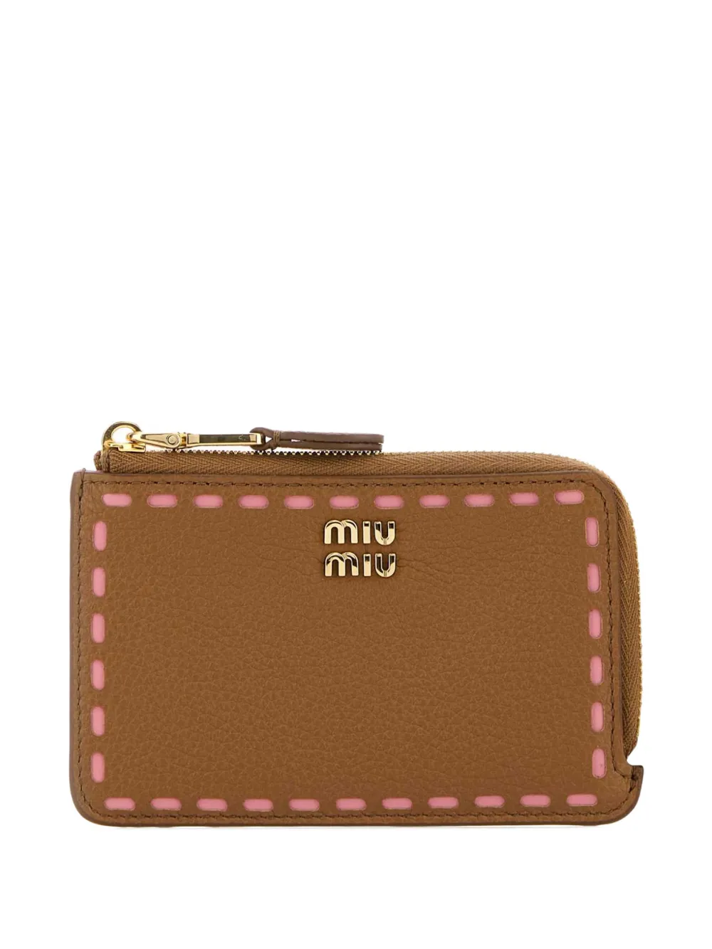 Miu Miu leather card holder - Marrone