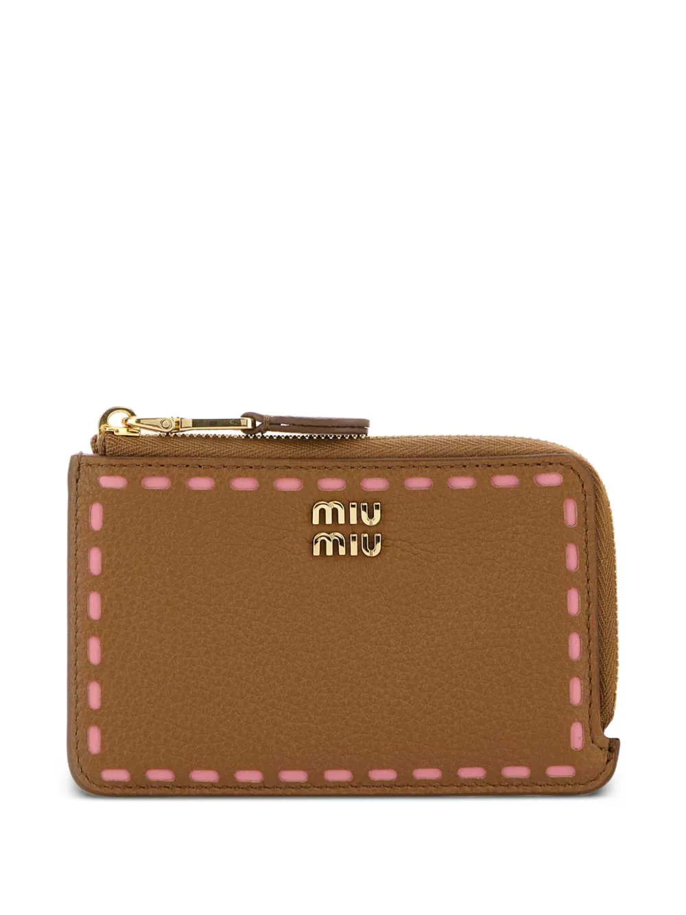 Miu Miu leather card holder - Marrone